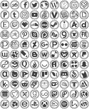Black Lacy Social Media Buttons