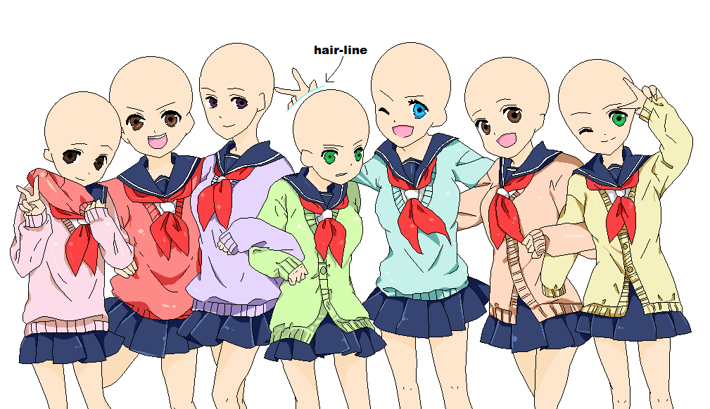 Anime Base Group With Hair ... 