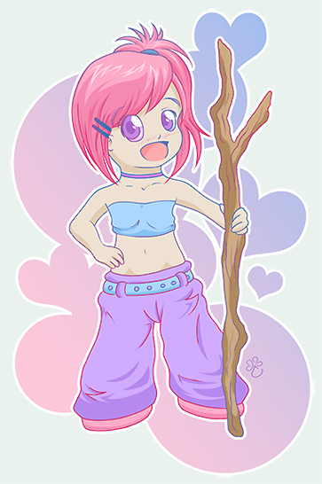 Chibi Forest Girl in Pink