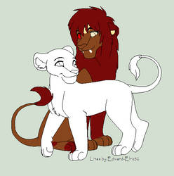 Redbolt in his lion form and his mate