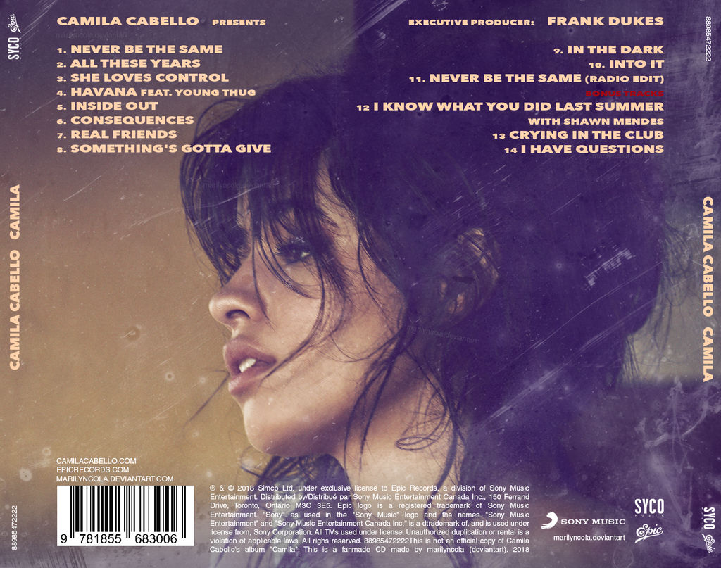 Camila Cabello - Camila (Deluxe BackCover) by marilyncola on DeviantArt