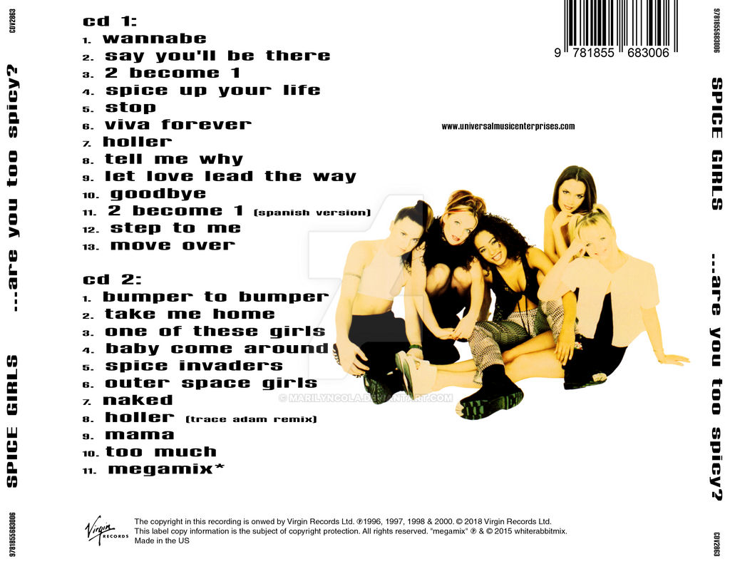 Spice Girls Are You Too Spicy Back Cover By Marilyncola On Deviantart