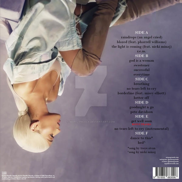 Ariana Grande Sweetener Ba Ed Vinyl Back By Marilyncola