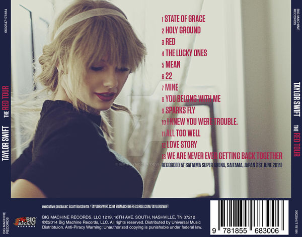 Taylor Swift - The Red Tour (Live from JP) [Back] by marilyncola