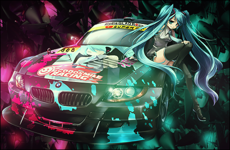 Anime girl and car