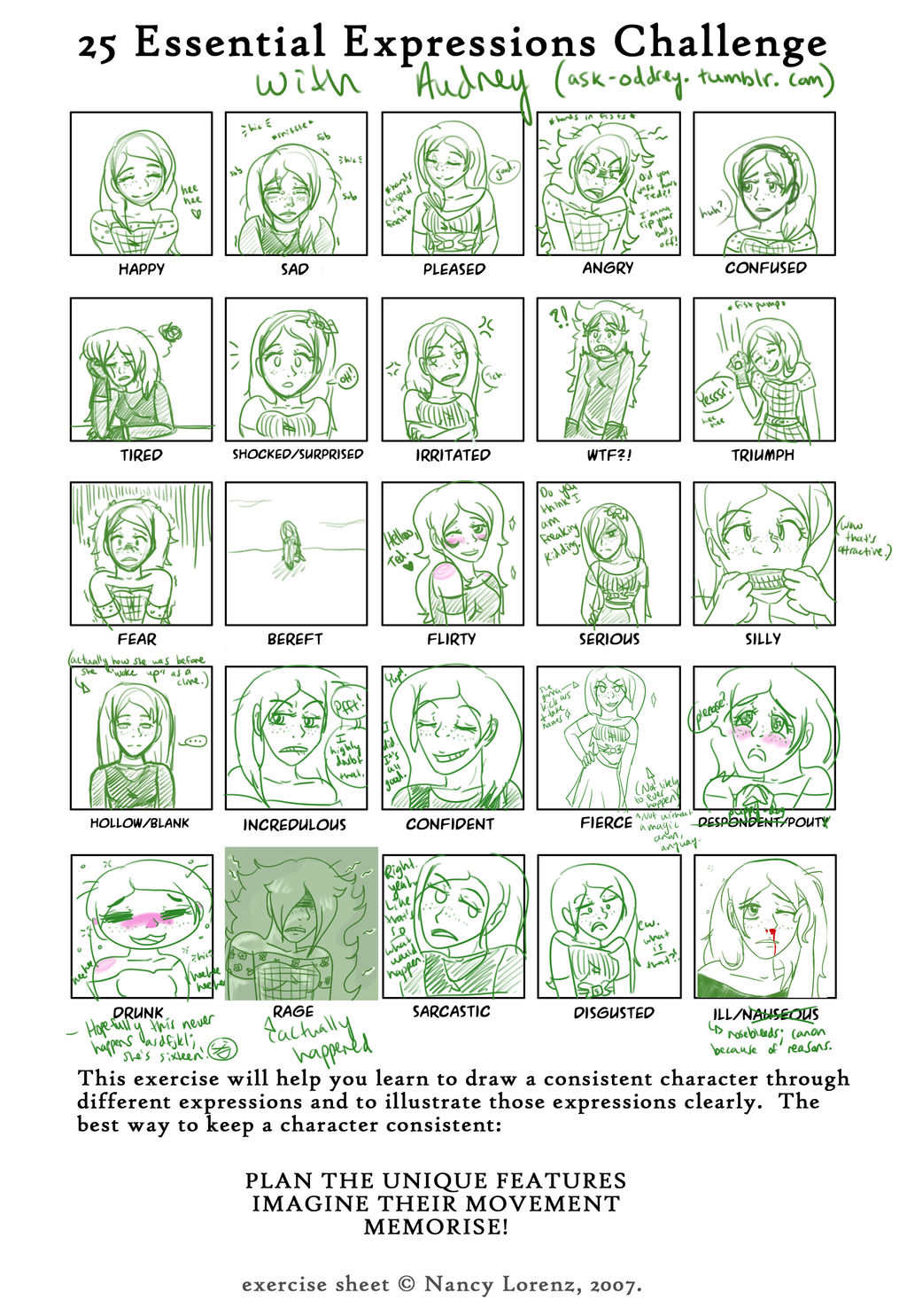 25 Essential Expressions With Audrey by Poetic-Kitsune on DeviantArt