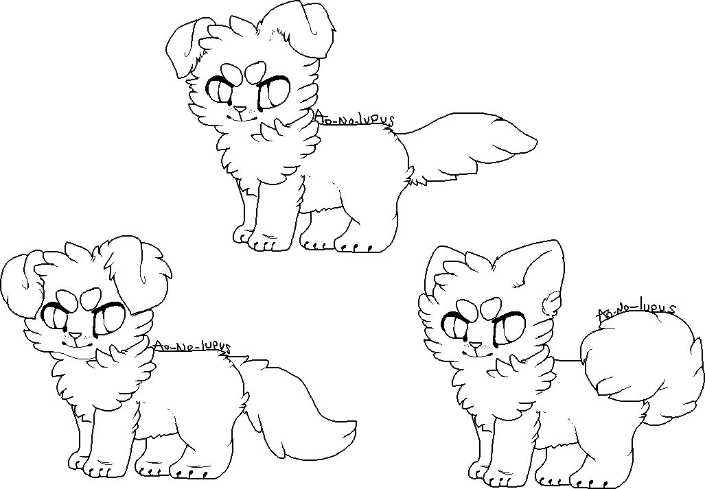 Free Chibi Dog Lineart