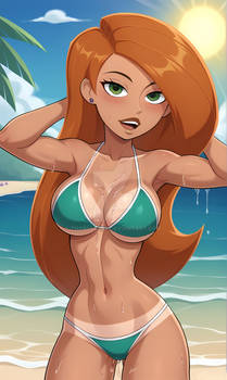 Commission Art: Babe of the Beach 18 Kim Possible