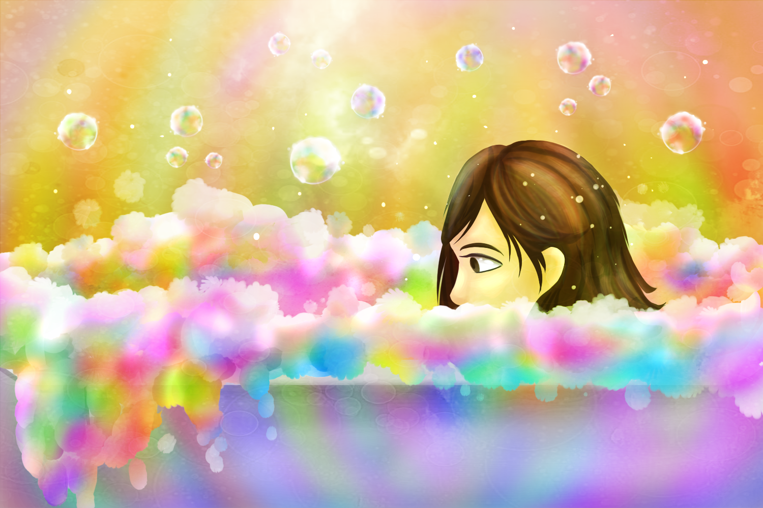 Airi doing weird bubble stuff