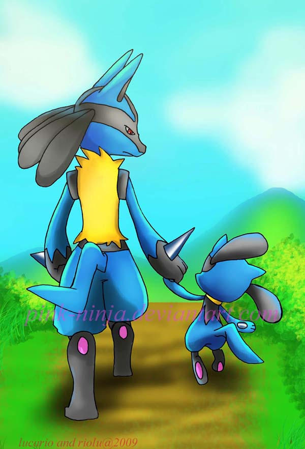 PKM:lucario and riolu 2 by pink-ninja on DeviantArt