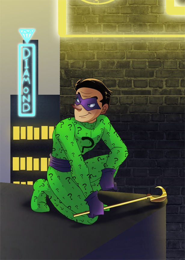 Riddler taking a look by pink-ninja on DeviantArt