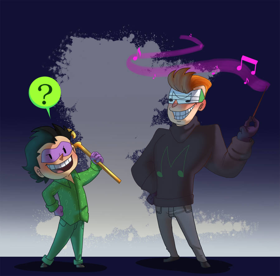 The Pink Riddler Mini Riddler And Music Meister by pink-ninja on DeviantArt