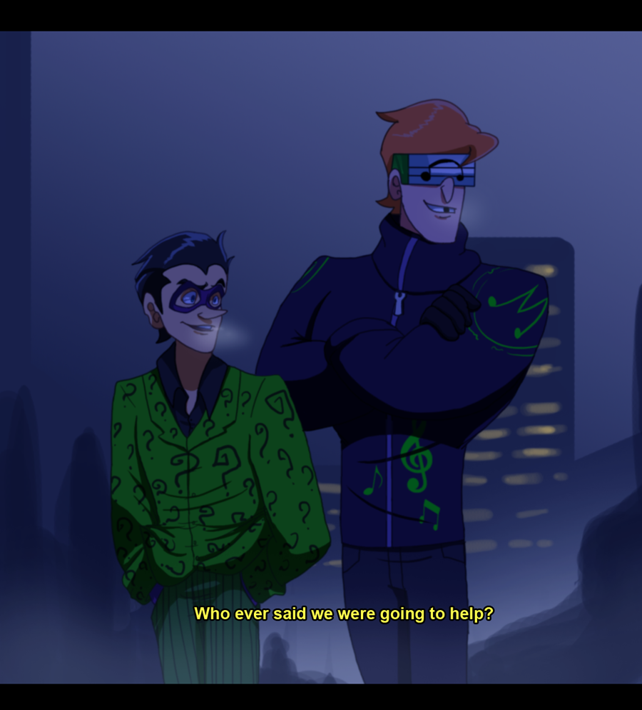 The Pink Riddler Riddler And Music Meister_Wont Stay Around Here by pink-ninja on DeviantArt