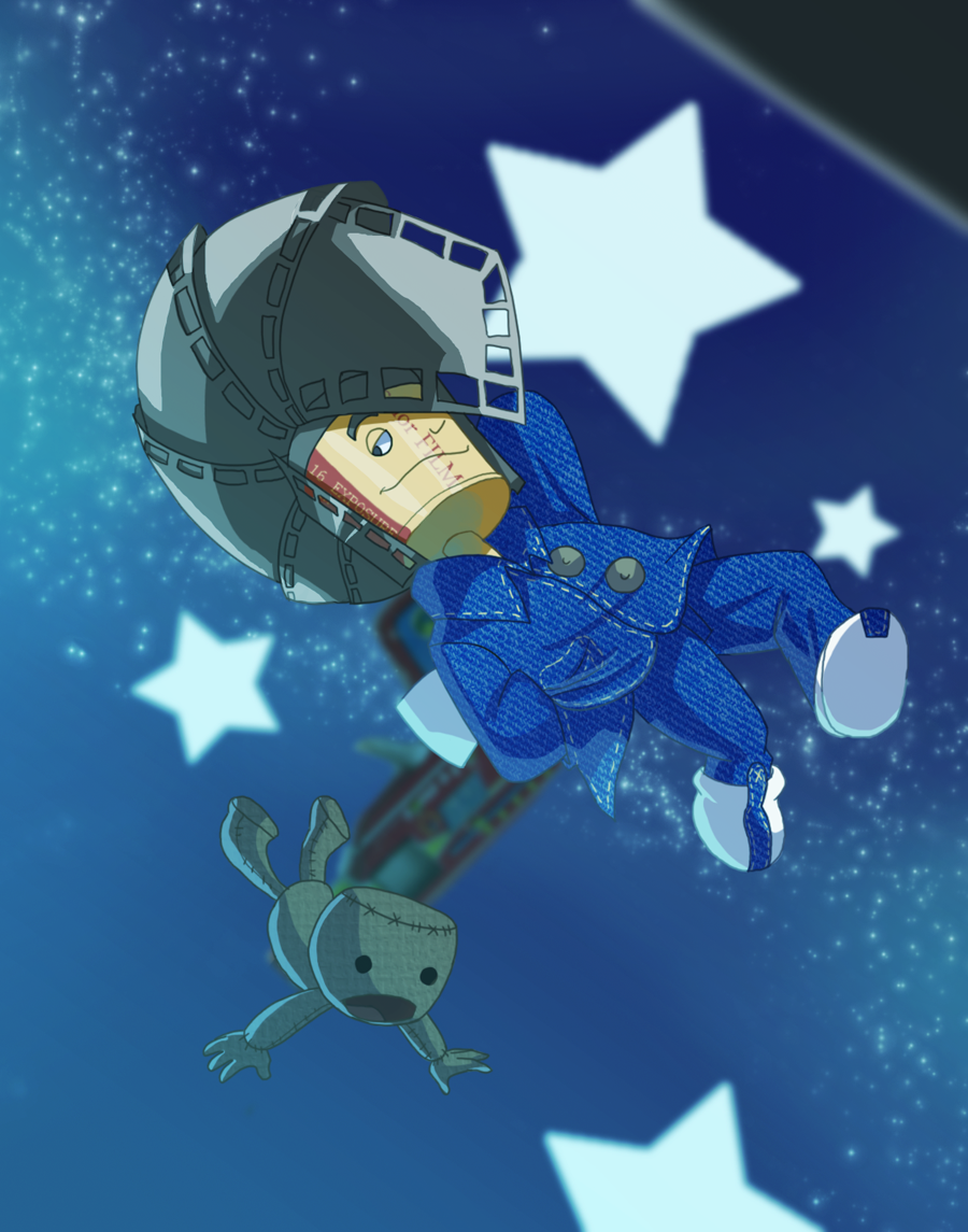 Marlon Random and sackboy in space