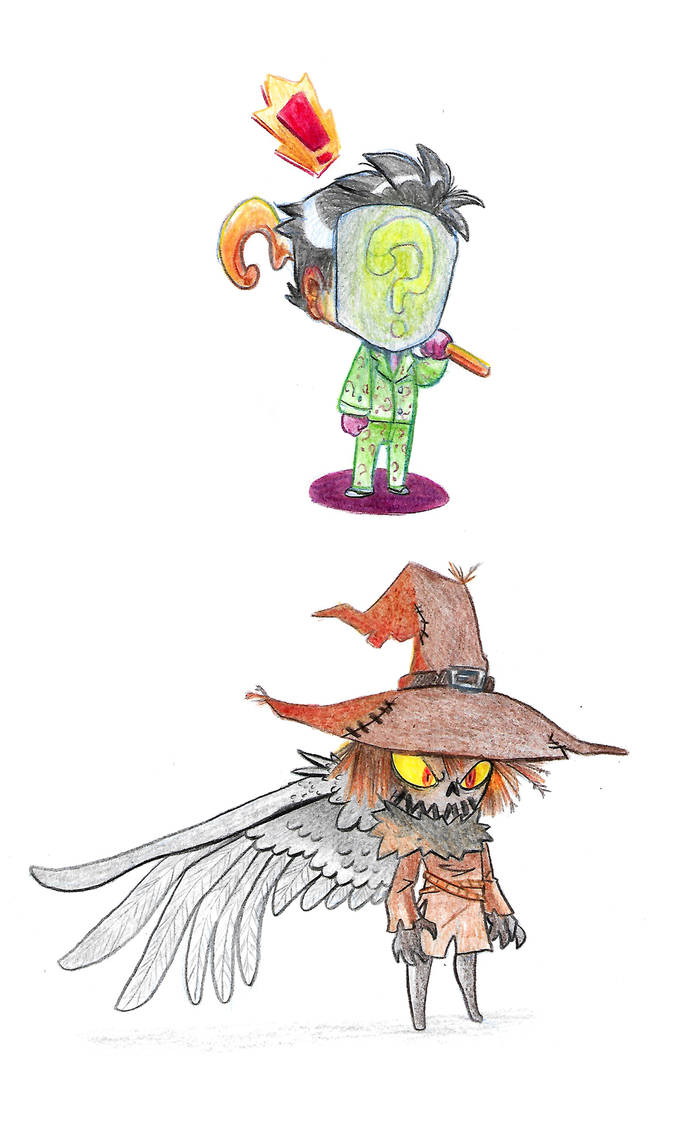 Scarecrow And Riddler Color Pencil by pink-ninja on DeviantArt