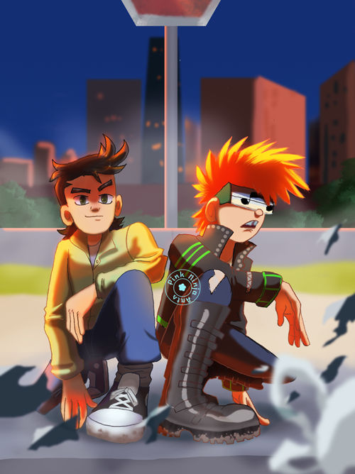 Young riddler and MM stand by by pink-ninja on DeviantArt