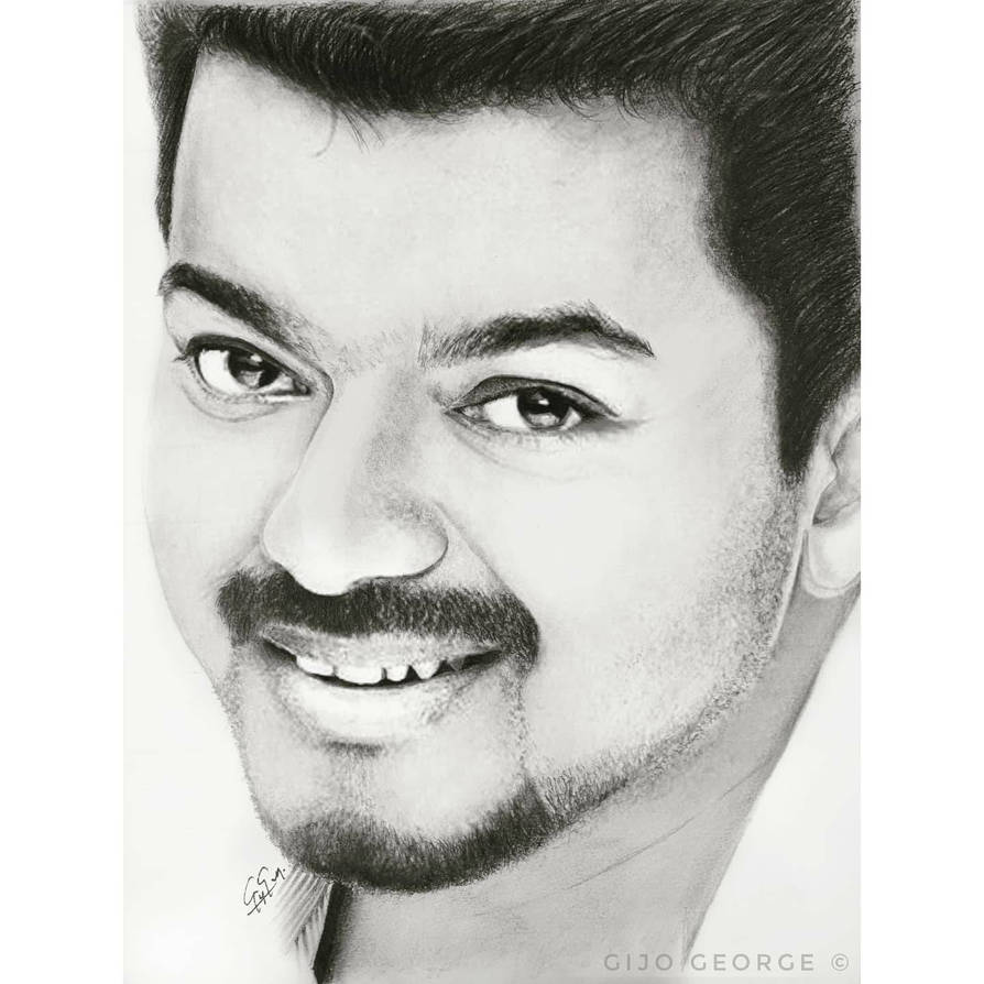 Realistic Drawing Of thalapathy vijay #vijay #thal by Gijogeorge ...