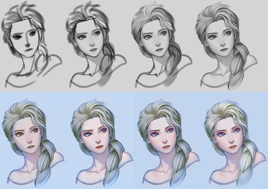 Elsa step by step by gooloo0-o