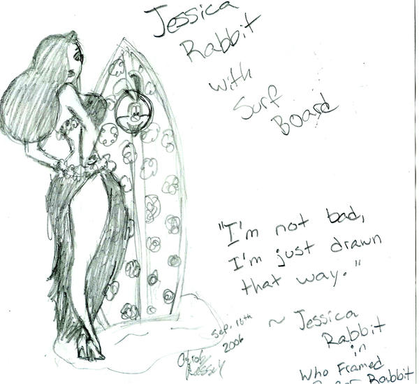 jessica rabbit with surf board by north-starr on DeviantArt