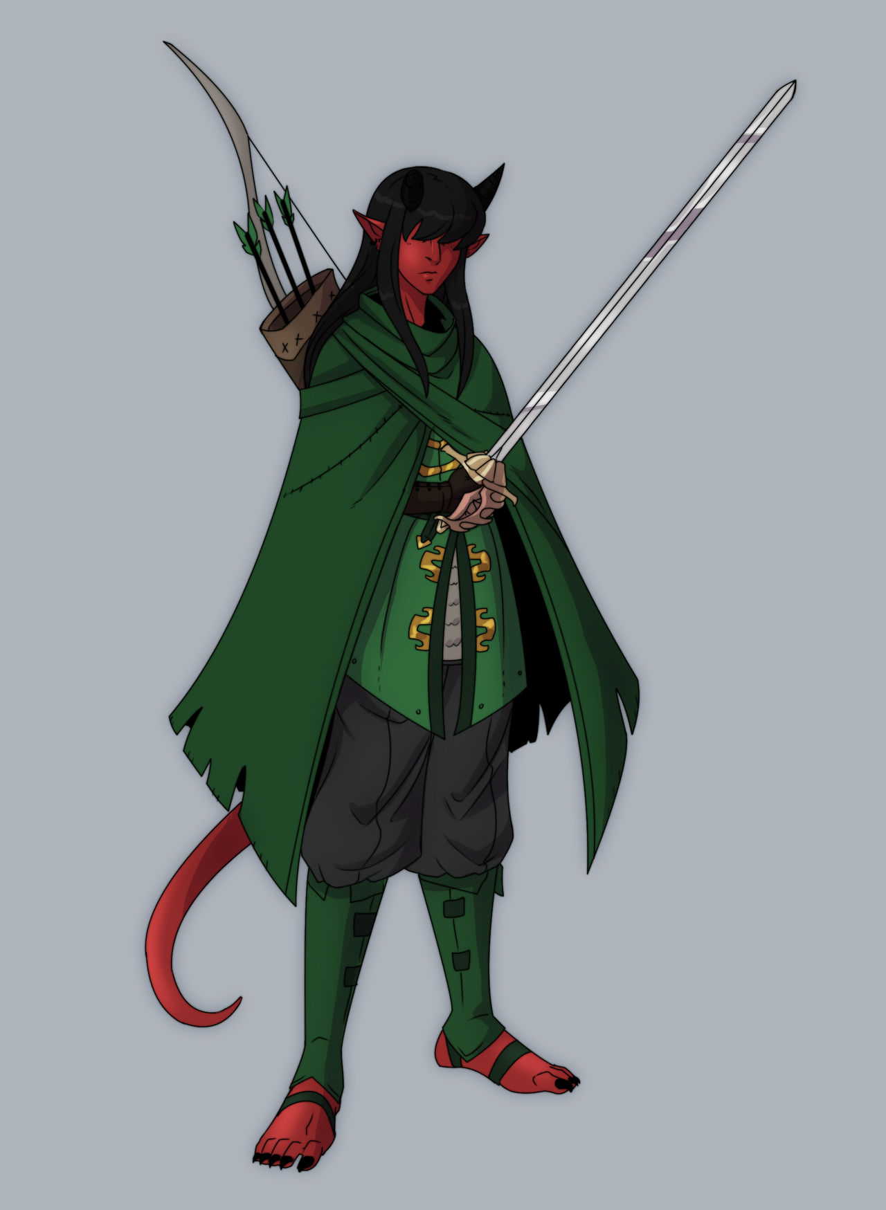 Trifling Ranger Commission: Tiefling ranger by JRLewisArt on DeviantArt