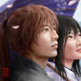 kenshin, tomoe close-up