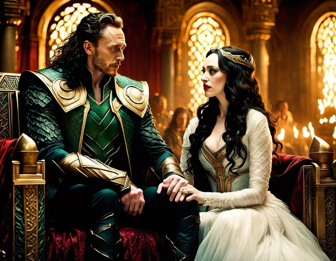 Loki and Darcy Asgard Throne Room