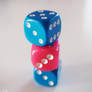 pink and blue dice