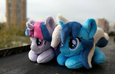 Chibi Pony Plush Minuette and Twilight Sparkle