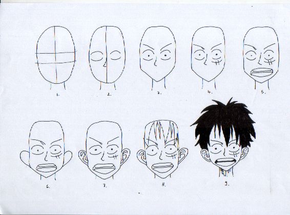 Draw One Character One Piece drawing tutorial by TheParodist on DeviantArt