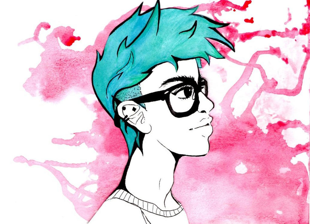 Blue haired boy (deviantID for NOH8imgay)