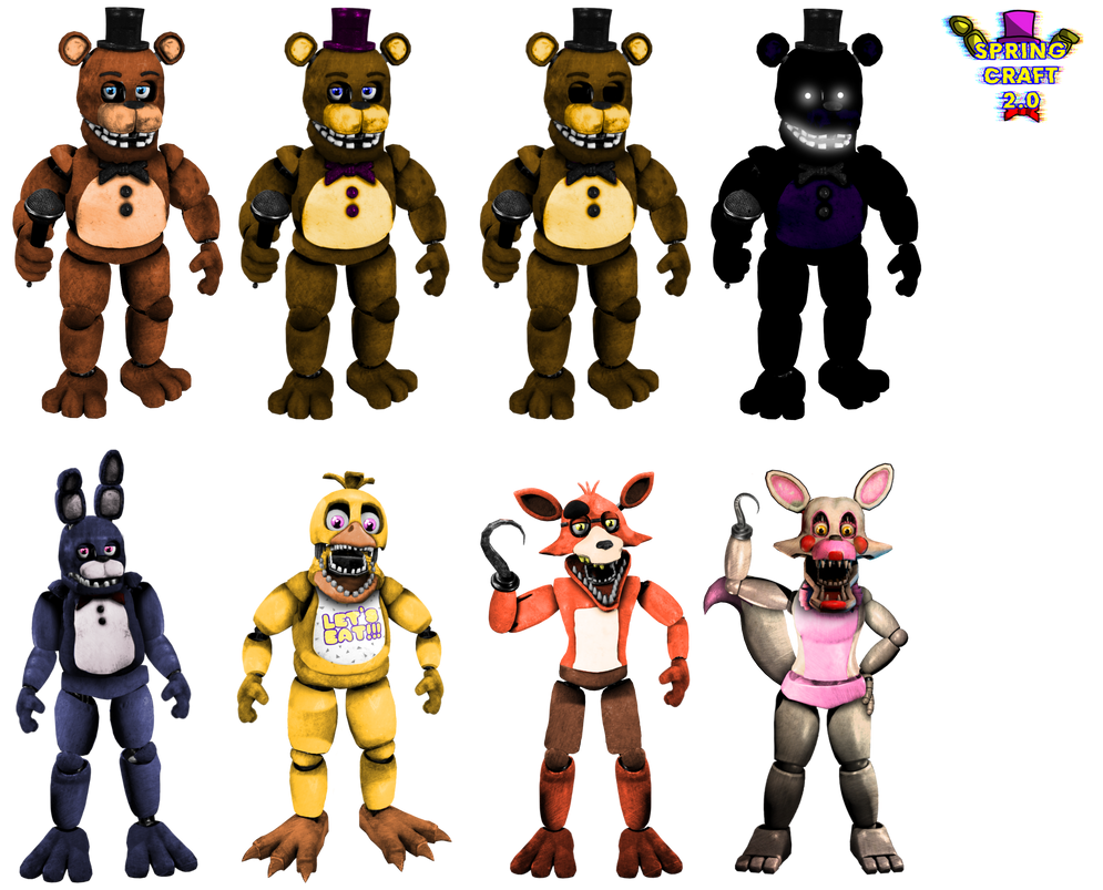Fixed FNaF 2 Plushies part 2 by Mariorainbow6 on DeviantArt