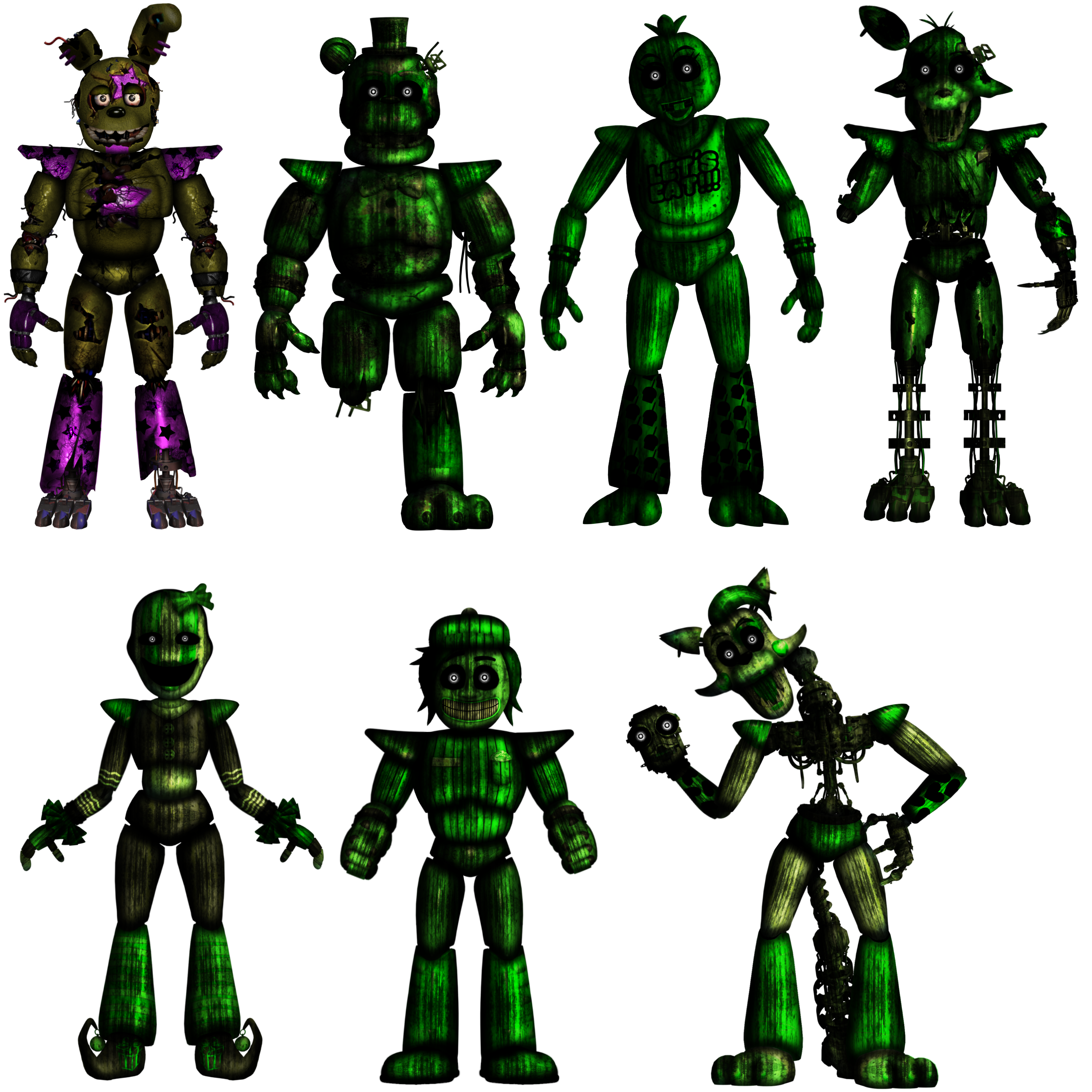 Fnaf4 Animatronics 8-bit by 133alexander on DeviantArt