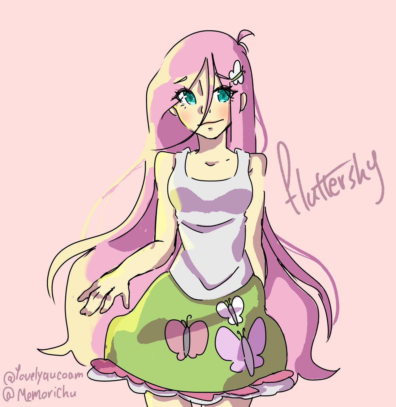 Fluttershy Human Form by memorichu on DeviantArt