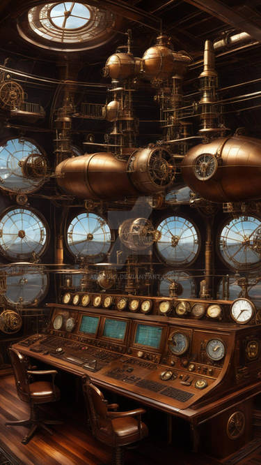 Steampunk Airship Control Room