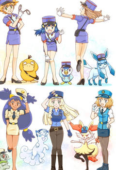 Poke girls as pollice officers