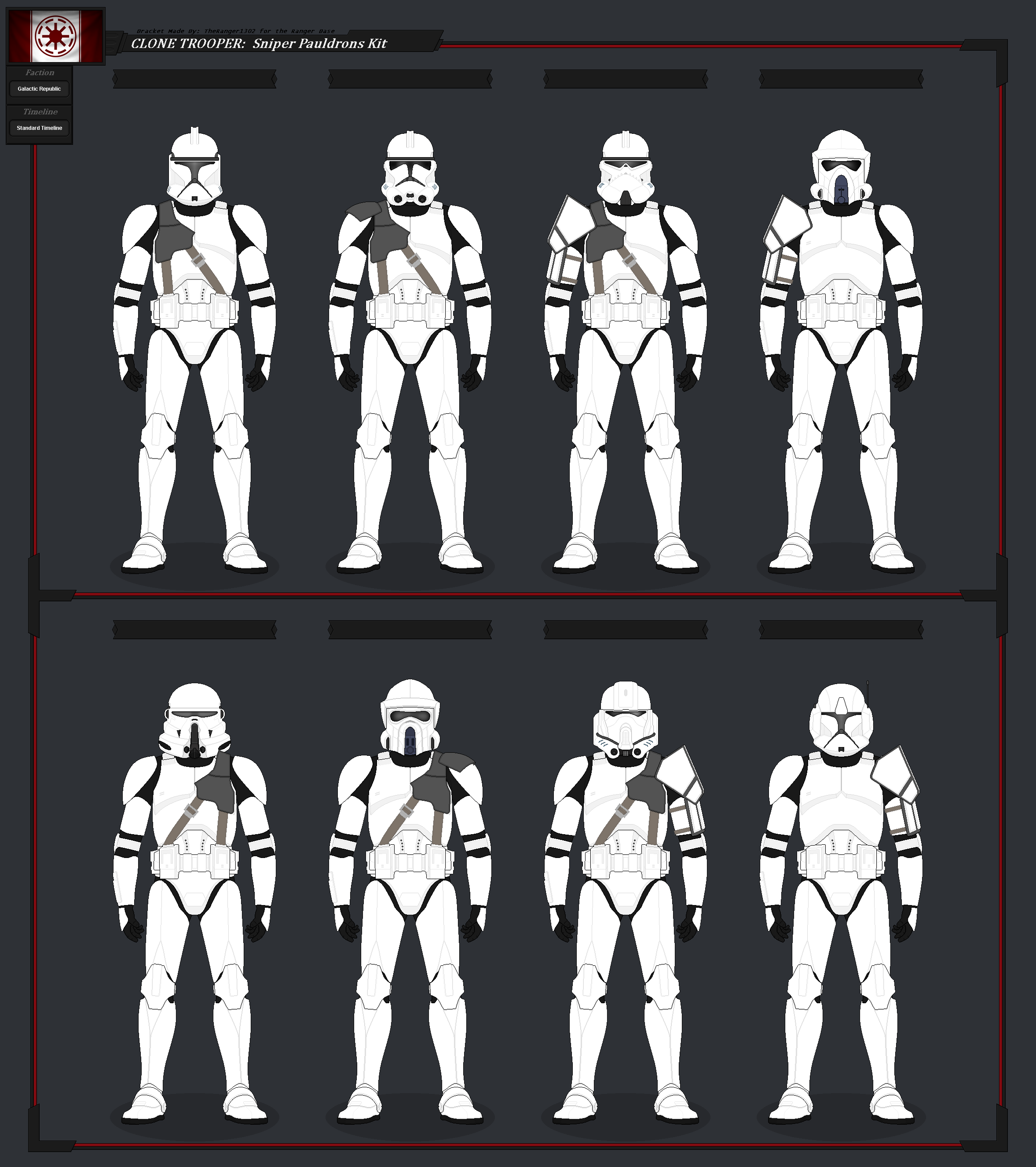 Clone Types Clone Trooper - Sniper Pauldrons Kit by Varient54 on DeviantArt