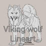 Viking wolf lineart
