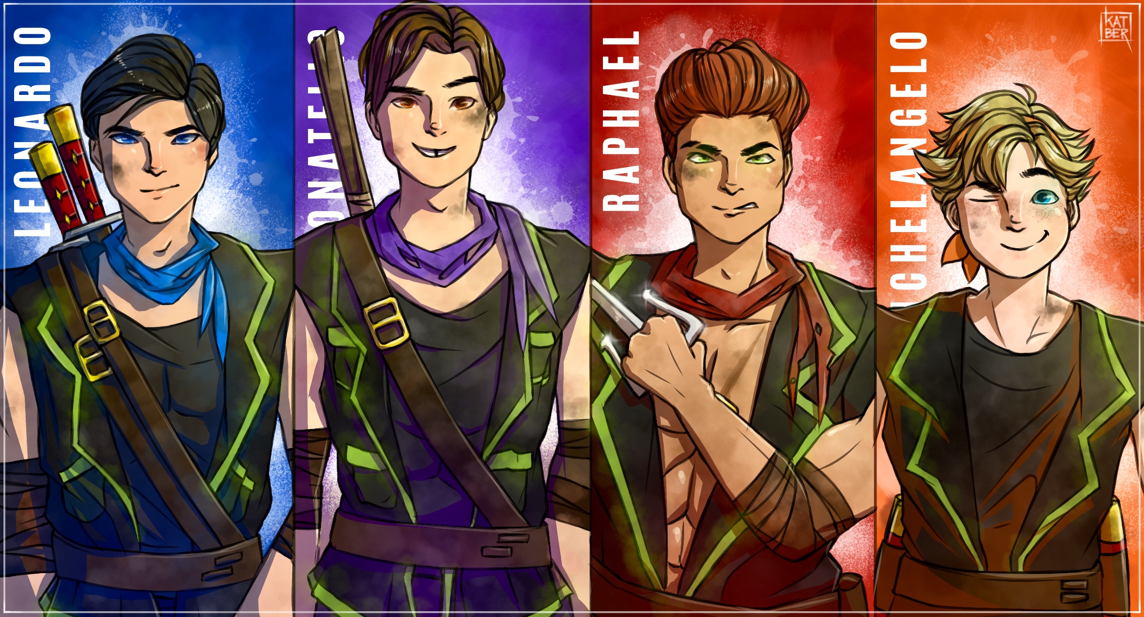 TMNT 2012 Human Version by KatanaBerry on DeviantArt