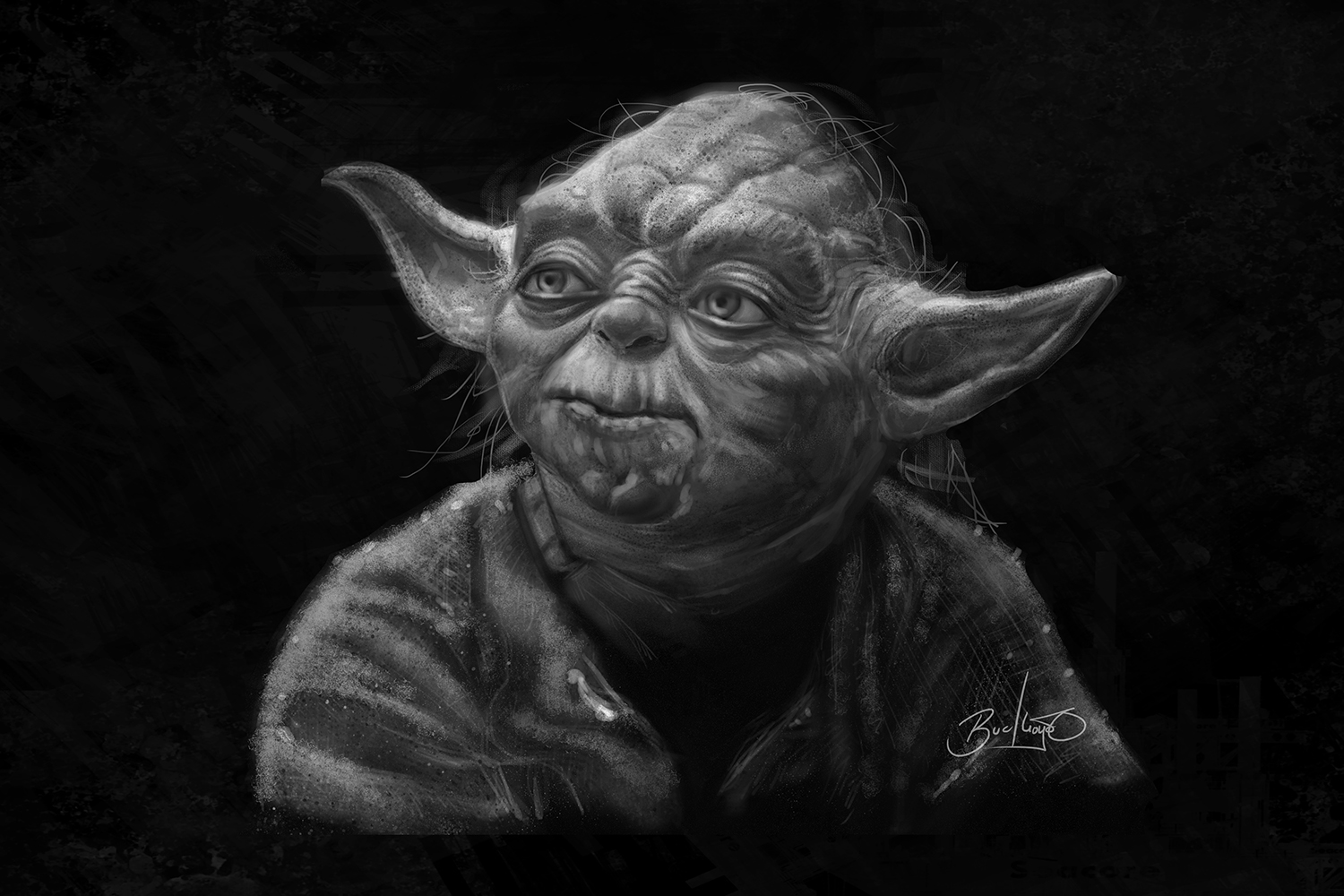 Yoda sketch by Simon Buckroyd