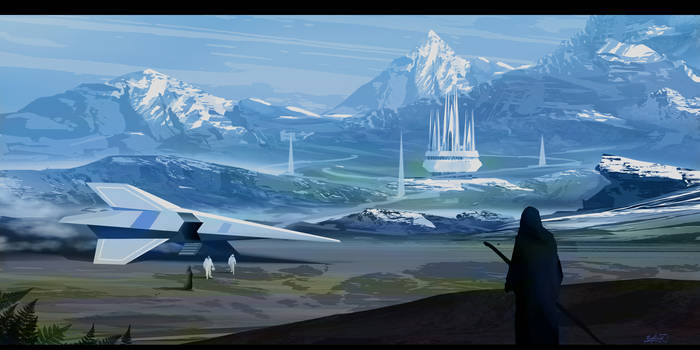 The Landing - Concept Painting by Simon Buckroyd