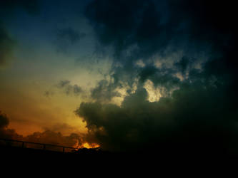 Clouds on a railway