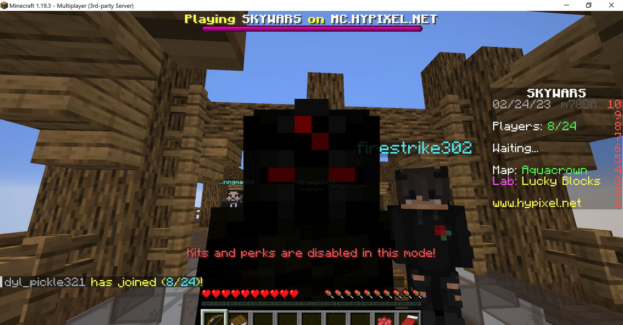 There's a guy trying to grab ips in skyblock.