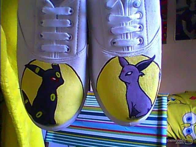 Umbreon and Espeon shoes. Etsy