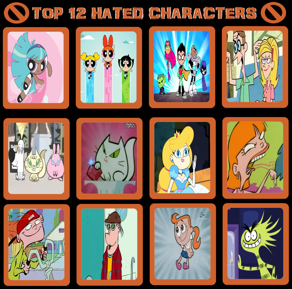 Top 12 hated Cartoon Network characters by MarJulSanSil on DeviantArt
