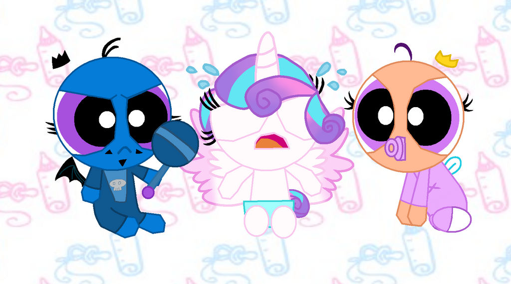 Foop, Flurry Heart and Poof (PPG version) by MarJulSanSil on DeviantArt