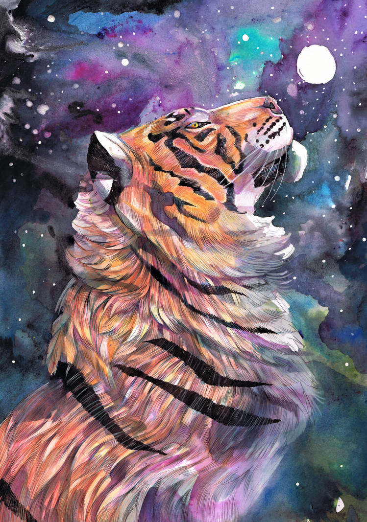 The Tiger That Swallowed The Moon Tiger and Moon by dawndelver on DeviantArt