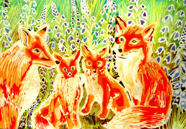 Batik Family Foxes