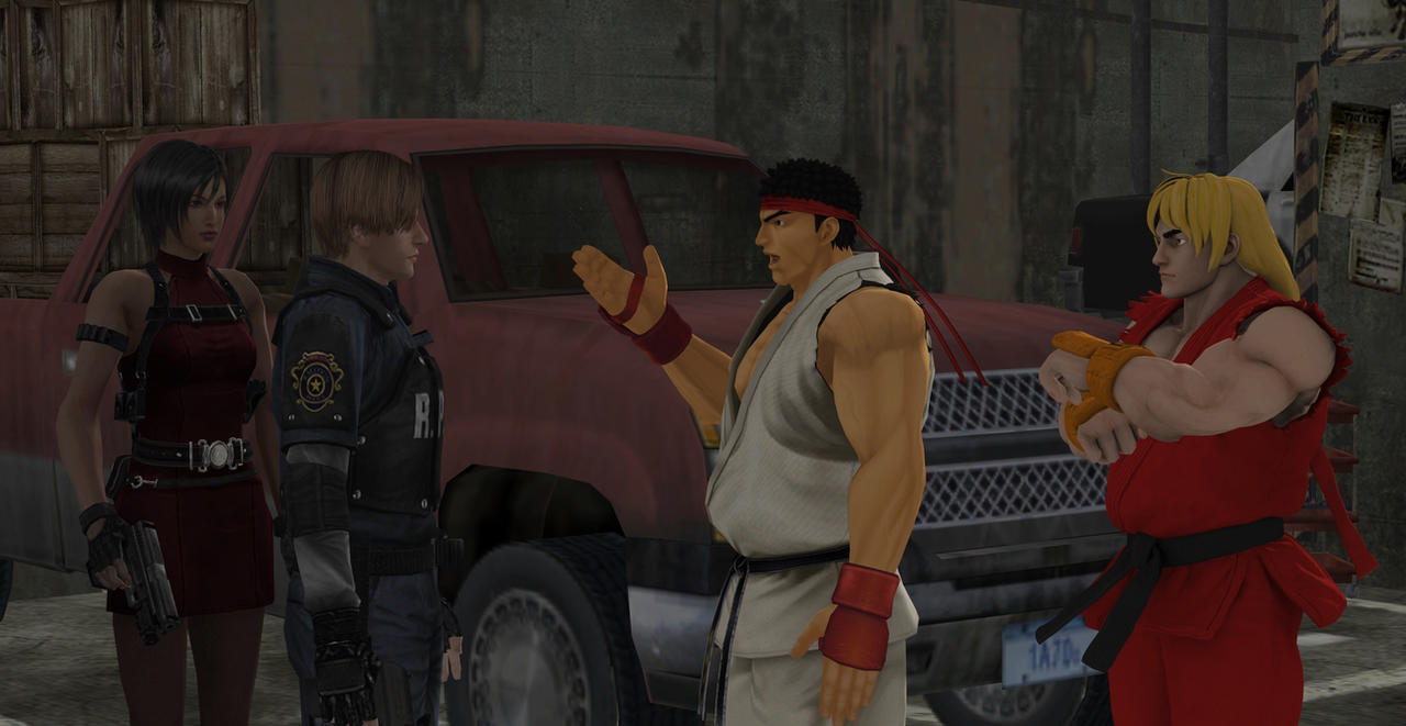 Leon meets Ryu by EinArt1218 on DeviantArt