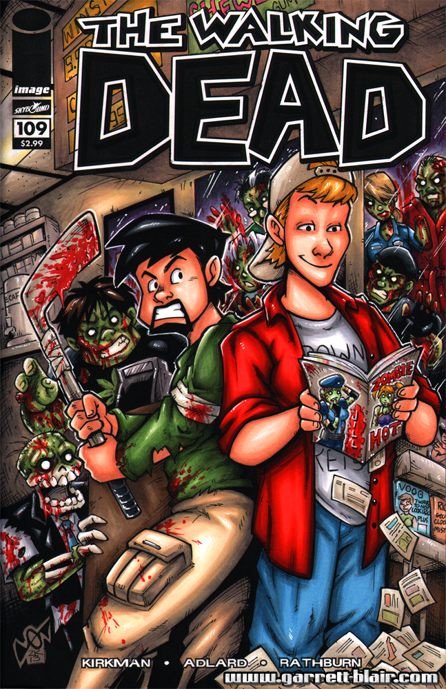 Clerks Walking Dead sketch cover by gb2k