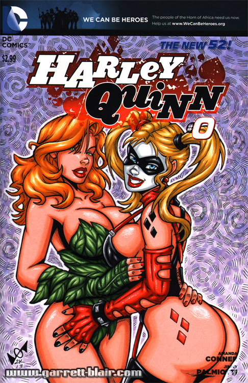 Harley Quinn + Poison Ivy sketch cover by gb2k